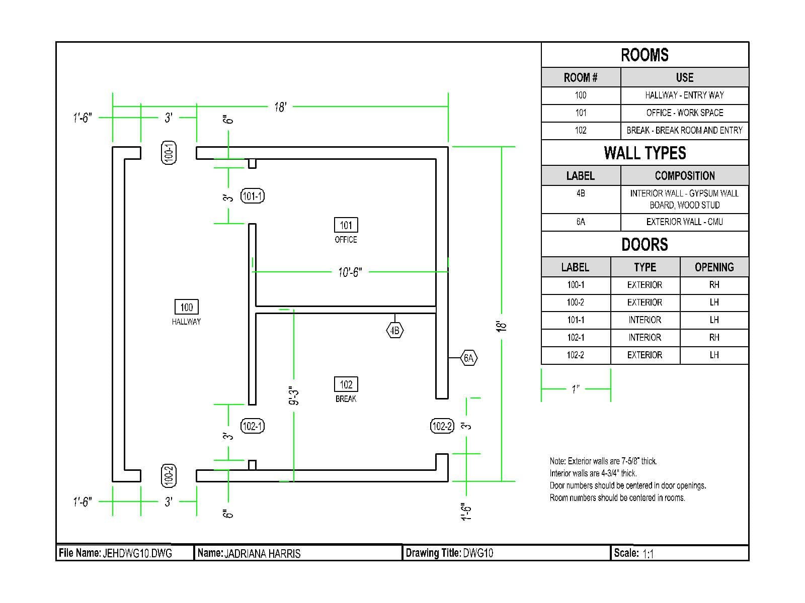 AutoCAD Drawings, Office Floor Plan